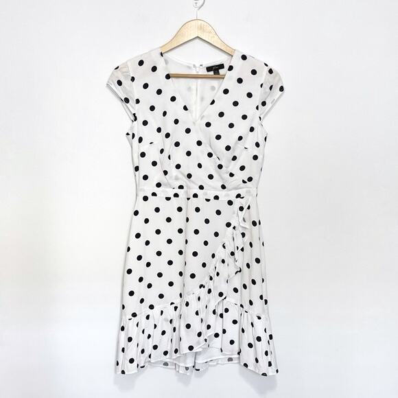 J. Crew Faux Wrap Dress Fawn Polka Dot - Picture 2 of 10